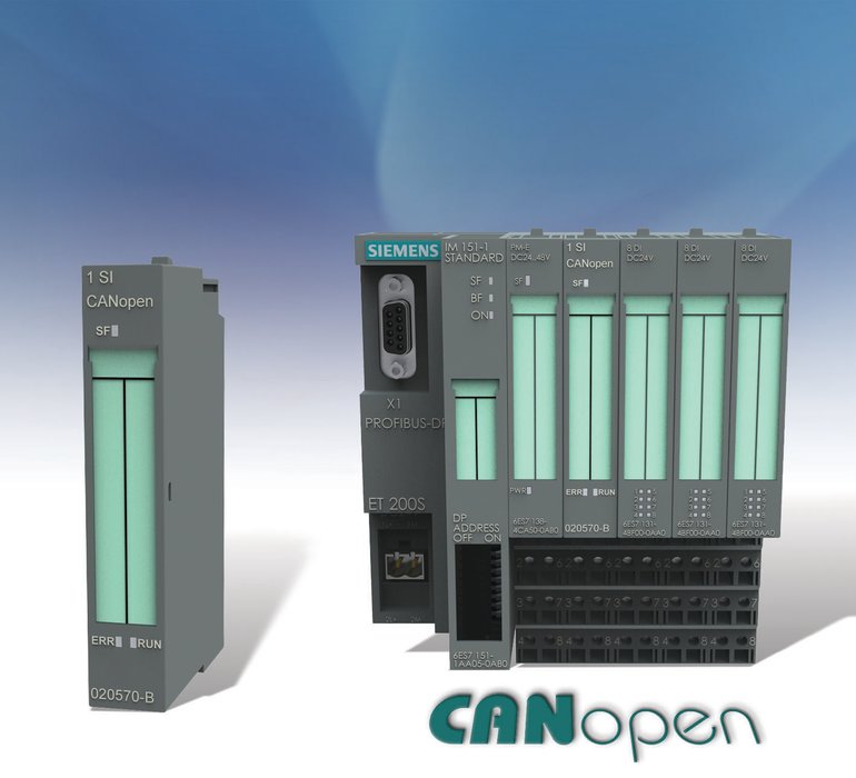 El Módulo CANopen para ET200S conecta los sistemas de automatización y control de Siemens con CANopen